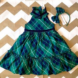 Janie and Jack Green and Blue Plaid Dress